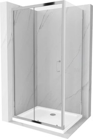 Mexen Apia плъзгаща се душ кабина 140 x 80 см, прозрачна, хром + корито Flat