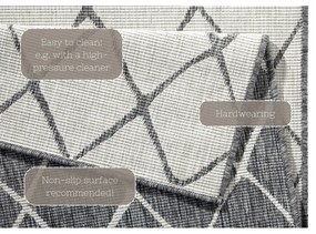 Сив и кремав килим на открито , 80 x 350 cm Malaga - NORTHRUGS