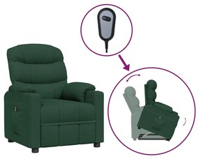 3143535 vidaXL Изправящ стол, тъмнозелен, текстил