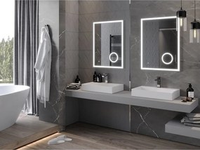 Mexen Kala осветено огледало за баня с козметично огледало 60 x 80 cm, LED 6000K,