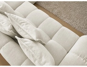 Бял шенилов сгъваем/с място за съхранение ъглов диван (десен ъгъл/L форма) Everest – Bobochic Paris