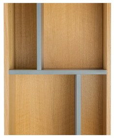 Сив шкаф за книги в дъб 45x185 cm AbbeyWood - Woodman