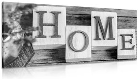 Картина на платно – Буквички Home в черно-бяло