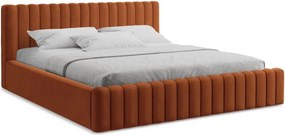Теракотено двойно легло 180x200 cm тапицирано с място за съхранение с включена подматрачна рамка Lemi – Makamii