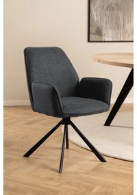 Тъмносиви тапицирани трапезни столове в комплект с подлакътници 2 бр. Glenda – Actona