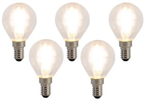 Комплект от 5 E14 LED Filament крушки P45 4W 470 lm 2700K