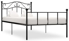 284524 vidaXL Рамка за легло, черна, метал, 100x200 cм