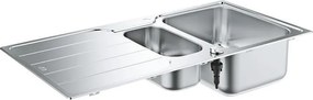 Кухненски умивалник с две купи, K500, 97 x 50 cm