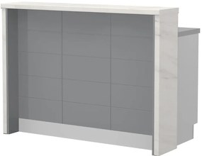 Островна кухненска пейка Hudson-Length: 135 cm.-Gray-White Marble