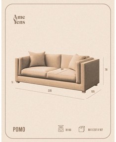 Светлосив диван 235 cm Pomo - Ame Yens