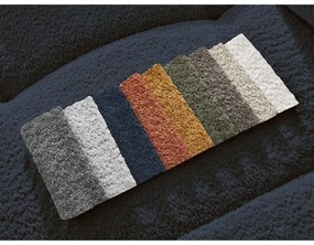 Син сгъваем/с място за съхранение ъглов диван от прежда с примки от букле (ляв ъгъл) Roxelane – Bobochic Paris