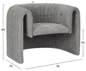 Кресло Райкър букле HM9682.01 сив цвят