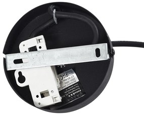 Външна висяща лампа черна с оранжев въжен абажур IP44 - Cava Jayla