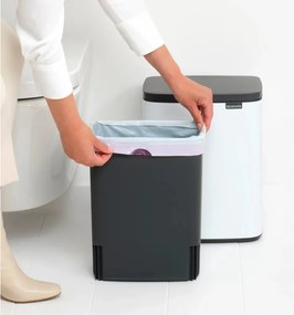 Кош за боклук Brabantia Bo Small 1006633, 12 л, Безшумно и плавно отваряне, Противоплъзгаща основа, Бял