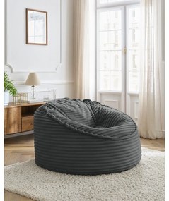 Тъмносив пуф от рипсено кадифе Socrate – Bobochic Paris