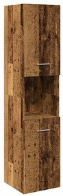 856221 vidaXL Висящ шкаф за баня, старо дърво, 30x30x130 см, инженерно дърво