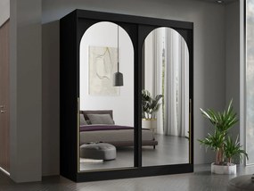 Гардероб Модин плъзгащ-черен-дължина: 180 см