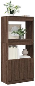 855112 vidaXL Висок шкаф, кафяв дъб, 63x33x140 см, инженерно дърво
