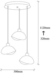 Черно висящо осветително тяло с метален абажур ø 50 cm Sivani – Opviq lights