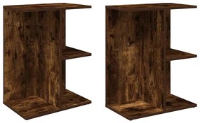 858659 vidaXL Нощни масички, 2 бр, опушен дъб, 46,5x29x61 см, инженерно дърво