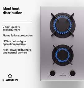 Klarstein Goldflame, газов котлон, 2 месингови горелки, неръждаема стомана