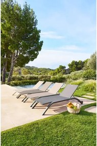 Сгъваем шезлонг с колелца Hesperide Jimani, Алуминий, Регулируем - Няма