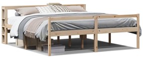 3305871 vidaXL Легло за възрастни с табла, 180x200 см, борово дърво масив