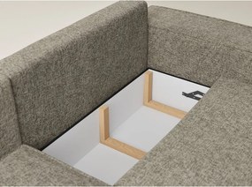 Кафяв шенилов сгъваем/с място за съхранение ъглов диван (ляв ъгъл/L форма) Tonga – Maison de Rêve