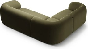 Зелен кадифен ъглов диван (ляв ъгъл/L форма) Kate – Micadoni