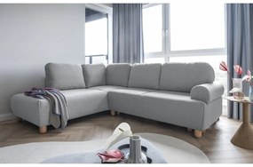 Светлосив ъглов разтегателен диван (ляв ъгъл) Bouncy Olli - Miuform