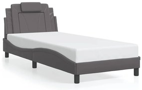 3208064 vidaXL Рамка за легло Viana без матрак, сива, 90x190 см изкуствена кожа