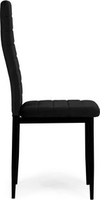 Комплект от 4 елегантни кадифени стола в черно