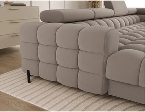 Светлокафяв кадифен разтегателен ъглов диван (десен ъгъл U форма) Feraria – ELTAP