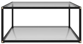 322892 vidaXL Кафе маса, прозрачна, 80x80x35 cм, закалено стъкло