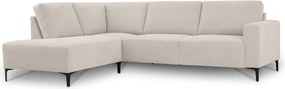Бежов шенилов ъглов диван (ляв ъгъл/L форма) Fabian – Scandic