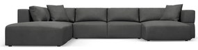 Тъмносив ъглов U-образен диван, ляв ъгъл Esther – Milo Casa