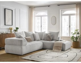 Светлосив шенилов ъглов диван (десен ъгъл/L форма) Whesley – Bobochic Paris