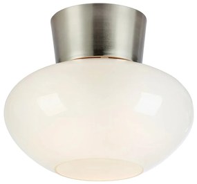 Бяло/сребристо осветително тяло за таван със стъклен абажур Malaga – Markslöjd