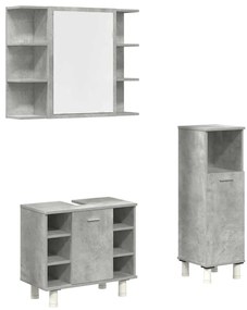 3324854 vidaXL Комплект мебели за баня от 3 части бетонно сив инженерно дърво