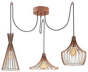 Висящо осветително тяло в меден цвят с метален абажур Mezopotamya – Opviq lights
