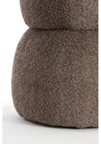 Кафява табуретка от плат букле Leyla – Light &amp; Living