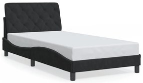 3207907 vidaXL Рамка за легло без матрак, черна, 100x200 см, кадифе