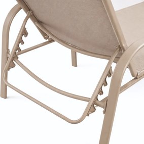 Бежов градински шезлонг с регулируема облегалка - идеален за релаксация