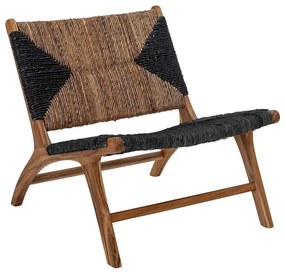 Черно-кафяв фотьойл с плетка Grant - Bloomingville