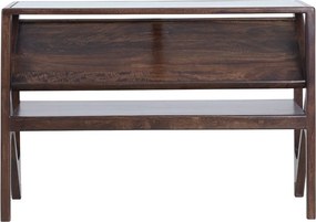 Конзолна маса със стъклен плот в тъмно естествен цвят 41x119 cm Yuki – Light &amp; Living
