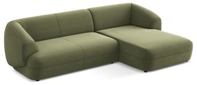 Зелен кадифен ъглов диван (десен ъгъл) Moana – Makamii