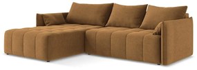 Теракотен разтегателен ъглов диван с място за съхранение (ляв ъгъл) Moku – Makamii