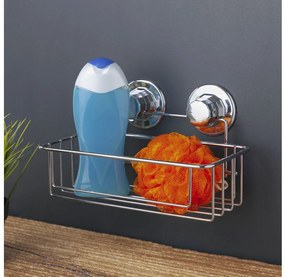 Етажерка за баня на едно ниво TEKNO TEL TR DM 254, 25х15х15 см, Вакуум, Сребрист