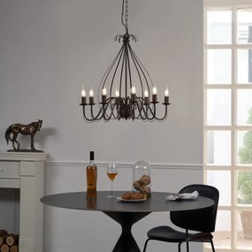 Класически полилей ръждивокафяв 8 светлини - Giuseppe