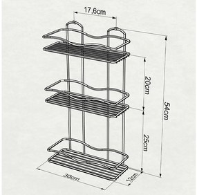 ПОСТАВКА ЗА БАНЯ TEKNO TEL BK-013B 3 нива черно